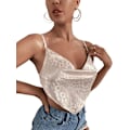 Miniatyrbilde 4 av 5: Kvinners Plus Size Cowl Neck Ermeløs Selvbåndet Crop Cami Bandana Topp