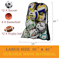 Miniatyrbillede 3 af 5: Heavy Duty Mesh Boldtaske. Snørebånd Sportsudstyrs Opbevaringspose til