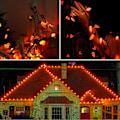 Miniatyrbilde 3 av 7: Oransje lys, 33ft 50 LED C9 oransje julelys koblingsbare, 120V UL-sertifiserte plugin innendørs/utendørs oransje lysstrenger, svart ledningstre