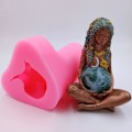 Miniatyrbillede 4 af 5: Stor Gaia form Mother of Earth silikone lys