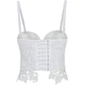 Miniatyrbillede 2 af 4: Damblommiga spetsar Bustier Crop Top Punk Gothic Korsett