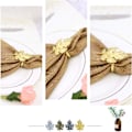 Miniatyrbilde 3 av 5: Perlebesatte serviettringholdere sett for feriebryllup jul Thanksgiving,