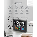 Miniatyrbild 7 av 7: Digital väckarklocka, med 5,5\" stor LED-tidsdisplay, justerbar larmvolym, 6 nivåer ljusstyrka, larminställningar, USB-laddare, temperatur 5,5\"