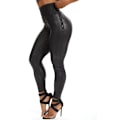 Miniatyrbild 2 av 5: Kvinnors Leggings i konstläder Byxor PU Elastiskt formande höft