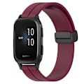 Miniatyrbillede 1 af 5: For Garmin Venu Sq 2 20mm Solid Color Magnetisk Spænde Silikone Urrem GJD Wine Red