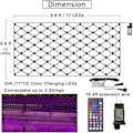 Miniatyrbillede 6 af 7: 204 LED Net Lights, 9,8ft x 6,6ft Farveskiftende Jule Mesh String Lights, Sammenkædelig Fe Lys Vandtæt Udendørs Julepynt