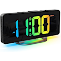 Miniatyrbild 1 av 9: Digital väckarklocka för sovrum, ny version RGB väckarklocka, uppladdningsbar LED-bordsur med 10 RGB nattljus, snooze, 2 larm, justerbar