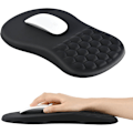 Miniatyrbilde 1 av 7: Ergonomisk musematte med håndleddsstøtte, musematte med minneskum håndleddsstøtte og sklisikker PU-base, Massae Bule Desin for smertelindring, svart