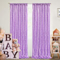 Miniatyrbilde 2 av 5: Shimmer Sequin Bakgrunn Draperier 2 Stykker 2FTx8FT Lavendel Glitter Bryllupsfest