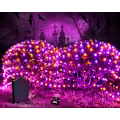 Miniatyrbilde 1 av 8: 5ft x 5ft Halloween Net Lights Utendørs Nettlys, 8 Moduser Timer Koblingsbar Vanntette Oransje Lilla Busklys Nettinglys for Oransje