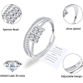 Miniatyrbillede 3 af 5: Sølv Zirconia Spinner Ring - Justerbar Afspændingsring