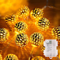 Miniatyrbild 1 av 7: Stringljus inomhus 40 LED marockanska ljusslingor batteridrivna med 8 lägen utomhus ljusslingor vattentäta glob ljusslingor för hemmet