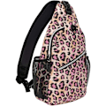 Miniatyrbild 1 av 5: Sling Ryggsäck. Resväska Vandring Dagryggsäck Leopardmönstrad Rep Crossbody Väska
