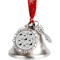 Miniatyrbild 1 av 7: Spindelväv Spöklika spindlar Silverklocka Prydnad Julgransklockor med rött snöre Metall Xmas Hängande dekorationer för semesterfest  Vingklocka
