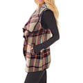 Miniatyrbillede 2 af 4: Dame Vest Lapel Åben Front Buffalo Plaid Ærmeløs Cardigan Jakke Frakke med