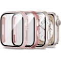 Pikkukuva 1 / 5: [3 Pakkausta] Kotelo Apple Watch 40mm SE Series 6 Series 5 Series 4 -kelloille karkaistulla lasisella näytönsuojalla, kovalla PC-suojapuskurilla ja erittäin ohuella etuosalla C