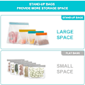 Miniatyrbild 5 av 5: Återanvändbara matförvaringspåsar med stativ, 9-pack Ziplock återanvändbar frys
