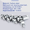Miniatyrbilde 4 av 5: L-formet kuleledd stangendelager - M5 x 0,8 gjenger (2 stk)