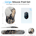 Miniatyrbild 6 av 9: Musmatta handledsstöd och tangentbords handledsstöd, 3 st datormusmattor för skrivbord med underläggsset, ergonomiskt minnesskum musmatta med marmor