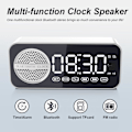 Miniatyrbild 5 av 7: Digital LED-väckarklocka med trådlös högtalare, dubbla  för sovrum/tunga sovare/vuxna/tonåringar, Bluetooth-högtalare stödjer TF-kortuppspelning FM-radio