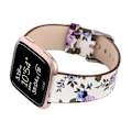 Miniatyrbild 5 av 5: Blommigt mönster klockarmband för Fitbit Versa 1 / 2 VUJ White Blue