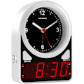 Miniatyrbild 1 av 7: Väckarklocka, Analog klocka & LED digital klocka, Tyst klocka, Ljussensor LED klocka, Snooze, 12 timmar, Väckarklocka för sovrum, vardagsrum, Vit