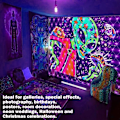 Miniatyrbillede 7 af 8: Udendørs netlys Halloween UV sorte lys 9,8ft x 6,6ft UV sortlys net fe lyskæde 200 LED'er Stik i have trælys dekorationer
