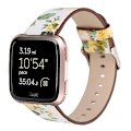 Miniatyrbild 1 av 5: För Fitbit Versa 1 / 2 Blommönster Klockarmband VUJ White Yellow