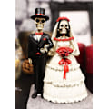 Miniatyrbillede 2 af 4: Ebros Kærlighed Dør Aldrig Bryllup Procession Brud Og Brudgom Skelet Par Figur 5,5\" Høj Dag For De Dødes DOD Blomster Rose Brude Løfte Ceremoni