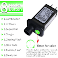 Miniatyrbilde 7 av 7: LED Grønne Julelys - Mini Grønne Lyslenke Plug in, 8 Moduser Utendørs Grønne Julelys for Tre St. Patrick's Day Fest Svart