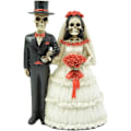 Miniatyrbillede 1 af 4: Ebros Kærlighed Dør Aldrig Bryllup Procession Brud Og Brudgom Skelet Par Figur 5,5\" Høj Dag For De Dødes DOD Blomster Rose Brude Løfte Ceremoni