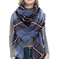 Miniatyrbild 1 av 5: Varm dam filt halsduk oversized tofs tartan wrap sjal rutig mysig rutig