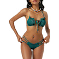 Miniatyrbillede 1 af 5: Kvinde Binde Udskæring Nøglehul Cami String Bikini Sæt Todelt Badetøj