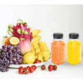 Miniatyrbillede 4 af 5: 4 stk. plastjuiceflasker - 8 OZ genanvendelige drikkevarebeholdere i løs vægt