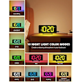 Miniatyrbillede 3 af 6: Til soveværelser, stort digitalt LED-display med 10 farvers nattelys, 2 USB-porte, dæmper, dobbelt alarm, nem at indstille til børn, teenagere, drenge, piger, sort