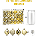 Miniatyrbillede 2 af 5: 24 stk. 1,57 tommer mini julekugler i 24 karat guld - Uknuselige julepynt