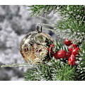 Miniatyrbild 5 av 5: 130-pack julgranskulor, krossäkra julgranskulor i guld