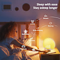 Miniatyrbillede 4 af 8: Smart solopgangs vækkeur - solopgangslys til tunge sovende, solopgangs-/solnedgangssimulering, 12 farver, 7 naturlyde, dobbelt alarm, FM-radio, multi