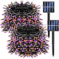 Miniatyrbillede 1 af 7: 2 Pakke Total 400LED 132FT Halloween Solar Lyskæde Udendørs Lys, 8 Tilstande Vandtætte Halloween Lys til Soveværelse Terrasse Have Træ Fest Have