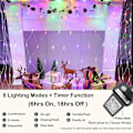 Miniatyrbillede 3 af 9: 12ft x 5ft 360 LED julelysnet, 8 tilstande busknetlys, der kan forbindes, timer, vandtæt til juletræer, buske, have, udendørs