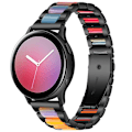 Miniatyrbillede 3 af 5: Til Garmin Venu/vivoactive 3 Music 20mm Universal Tre-perler rustfrit stål + Resin Watch Band DOV Black-Rainbow