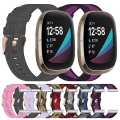 Miniatyrbillede 3 af 5: For Fitbit Sense Nylon Weave Canvas Watch Band XER Red