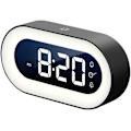 Miniatyrbillede 1 af 7: Vækkeur, Nattelys + Vækkeur, Stort Fedt Taldisplay, Justerbar Alarmvolumen, 12/24Hr, Snooze, Lille Skrivebord til Soveværelse Sort