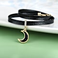 Miniatyrbillede 4 af 5: Sort læderchoker halskæde til kvinder