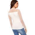 Miniatyrbilde 2 av 5: Elegant bluse med høy hals, lange ermer og mesh-innlegg for kvinner