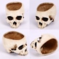 Miniatyrbillede 2 af 6: Ebros Caribien Jolly Roger Pirat Skattekiste Gotisk Sølv Sort Homosapien Kranie Askebæger Statue 4.5\" Høj Nautisk Ossuarium Makaber Halloween