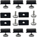Miniatyrbilde 1 av 4: 10 sett 25 x 50 mm rektangulært skrivebord justerbar nivelleringsfot, 20 mm / 0,79 tommers gjengelengde, møbelglide justerbar nivellerer for strandstol skrivebord