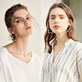 Miniatyrbilde 5 av 5: Akrylørhängen Set - Bohemia Resin Leaf Hoop Stud Dingle Ørhängen (9 par)