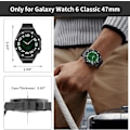 Miniatyrbild 4 av 7: Lyxigt fodral designat för Galaxy Watch 6 Classic 47mm 2023, robust militärt skyddande metallstötfångarfodral med taktiskt silikonband för män