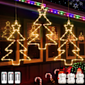 Miniatyrbilde 1 av 5: Julevindulys 3-pak batteridrevne LED-trelys 8 moduser timer